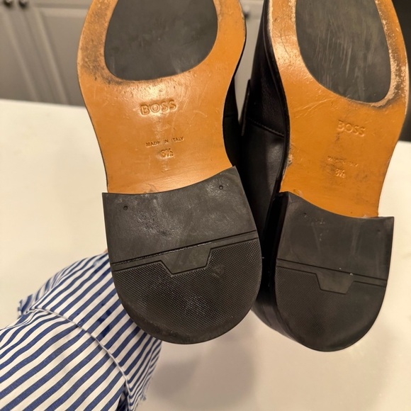 Boss Black Leather Penny Loafers main image 4